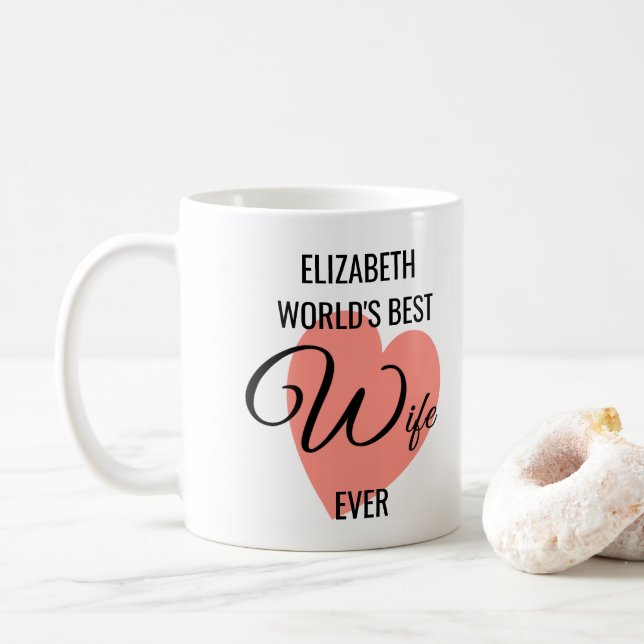 World's Best Wife Ever Personalized Photo Coffee Mug (With Donut)