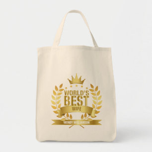 World's Best Wife Gold Tote Bag