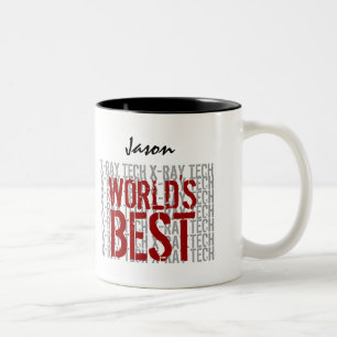 World's Best X-RAY TECH Custom Name B29L Two-Tone Coffee Mug