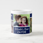World's Best Zayde Photo Collage Giant Coffee Mug<br><div class="desc">This adorable jumbo mug with 3 photos, the year, "World's Best Zayde" and "We love you!" is a perfect gift for your father/grandfather. He'll love it and think of his wonderful children/grandchildren every time he uses it. The template can be used for children of any age and Zayde can be...</div>