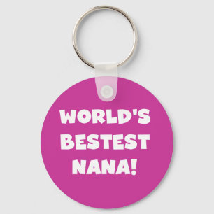 World's Bestest Nana Black and White Tshirts Keychain