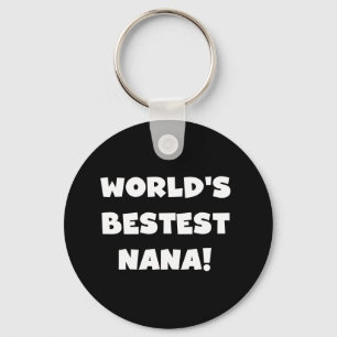 World's Bestest Nana Black and White Tshirts Keychain