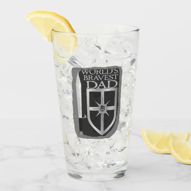 Worlds Bravest Dad Glass (Front Ice)
