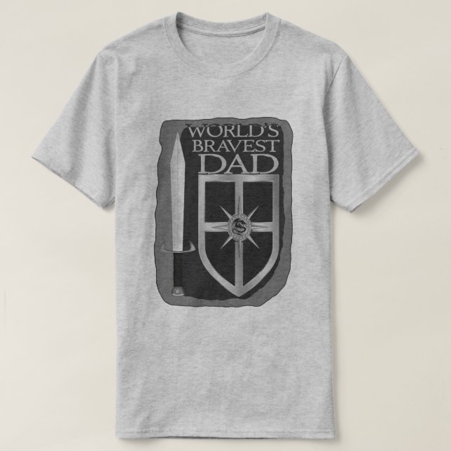 Worlds Bravest Dad T-Shirt (Design Front)