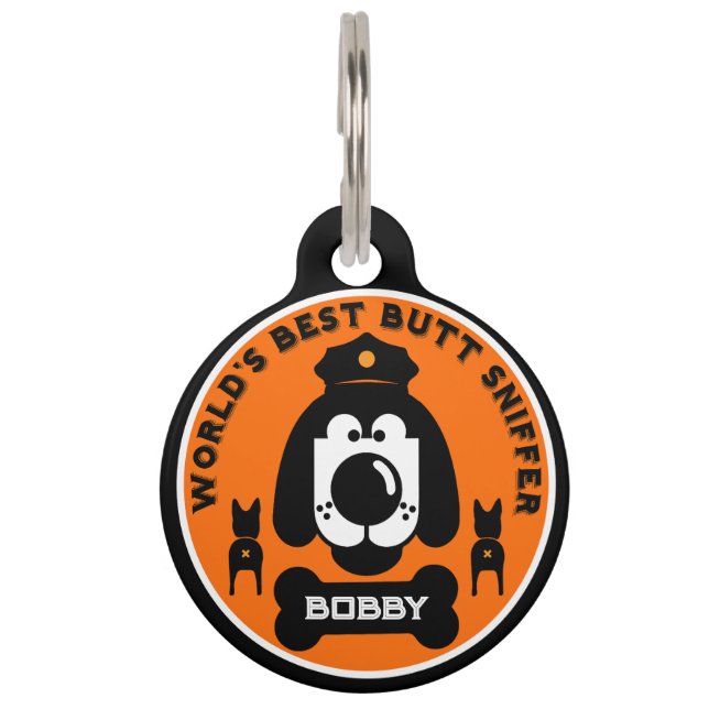 World's Butt Sniffer Dog Pet Tag (Front)