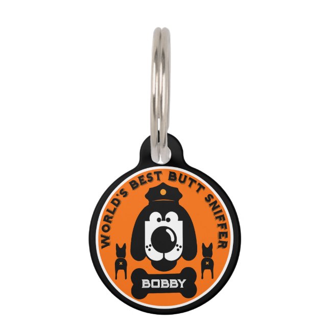 World's Butt Sniffer Dog Pet Tag (Front)