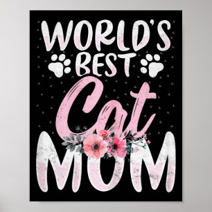 World's cat mom - cat lover mom funny mother's day poster
