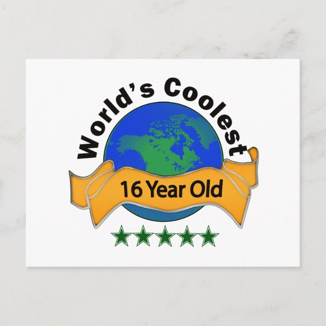 World's Coolest 16 Year Old Postcard (Front)
