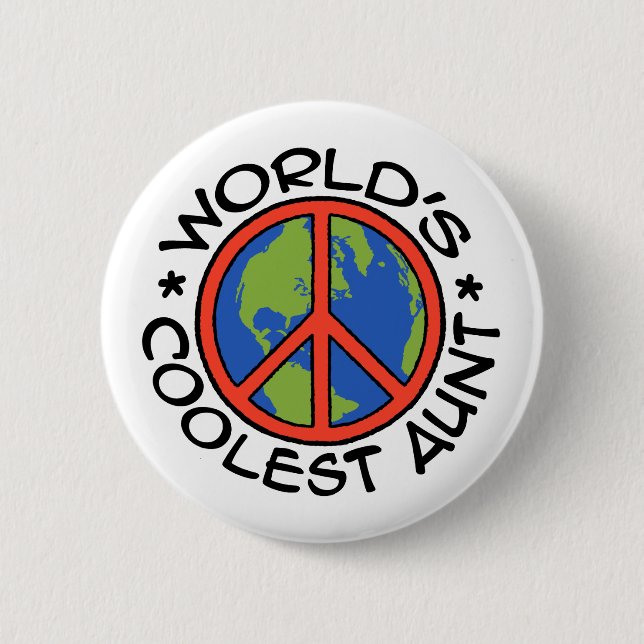 World's Coolest Aunt 2 Inch Round Button (Front)