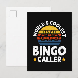 World's Coolest Bingo Caller Invitation Postcard