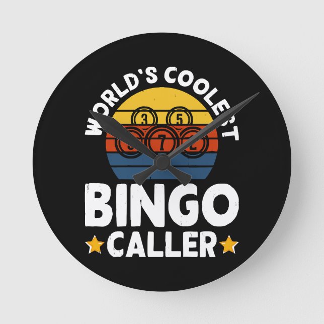 World's Coolest Bingo Caller Round Clock (Front)