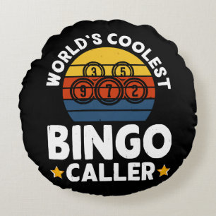 World's Coolest Bingo Caller Round Pillow