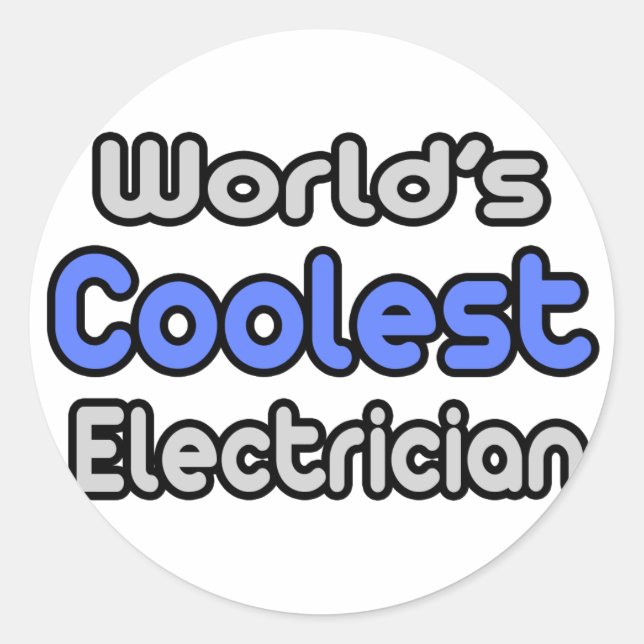 World's Coolest Electrician Classic Round Sticker (Front)