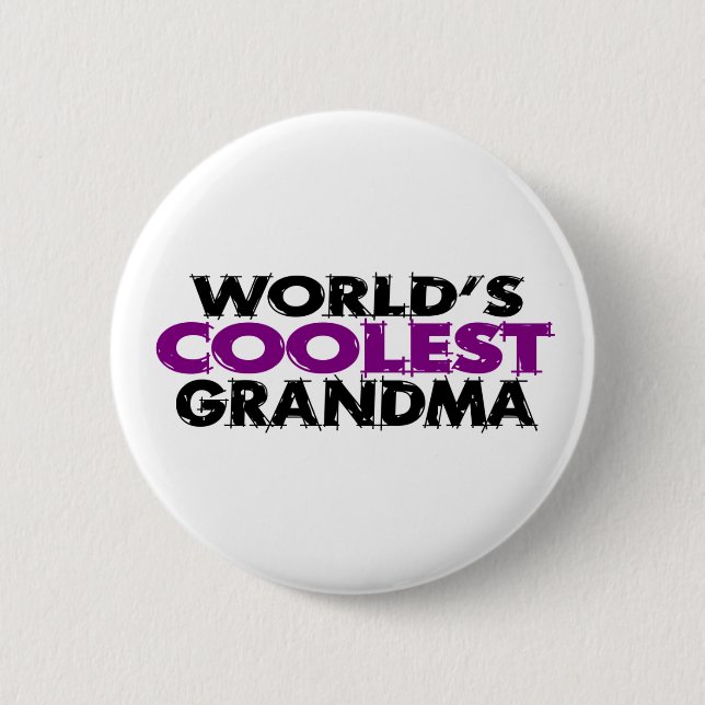 Worlds Coolest Grandma 2 Inch Round Button (Front)