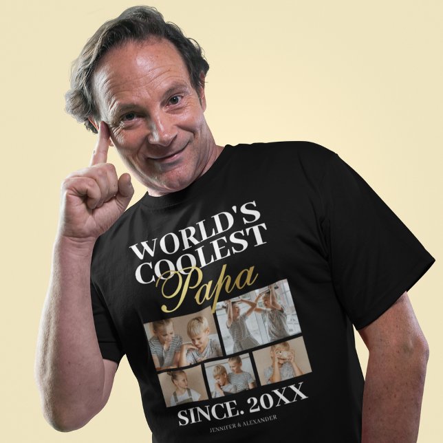 World's Coolest Papa Photo T-Shirt (Creator Uploaded)