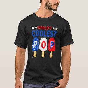 World's Coolest Pop Grandpa Usa Flag Ice Cream Fat T-Shirt