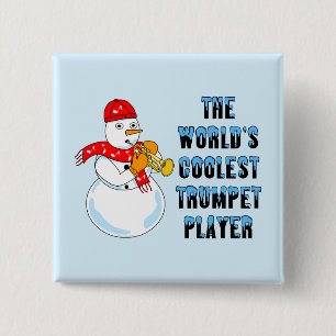 World's Coolest Trumpet 2 Inch Square Button