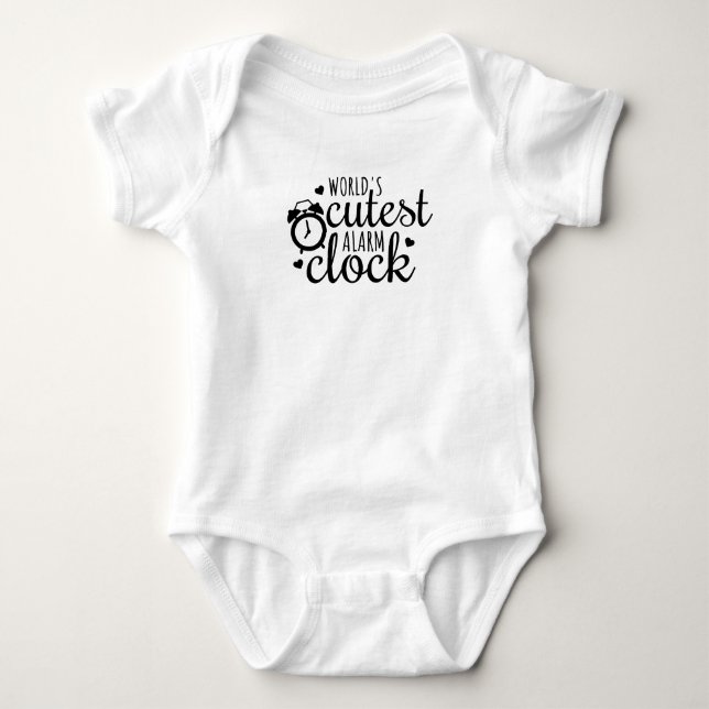 World's Cutest Alarm Clock Baby Bodysuit (Front)
