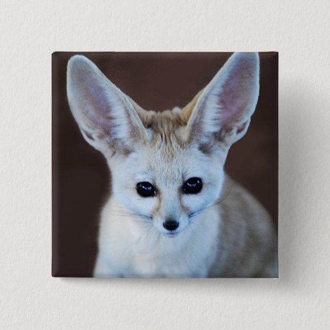 Worlds Cutest Fennec Fox 2 Inch Square Button (Front)