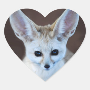 Worlds Cutest Fennec Fox Heart Sticker