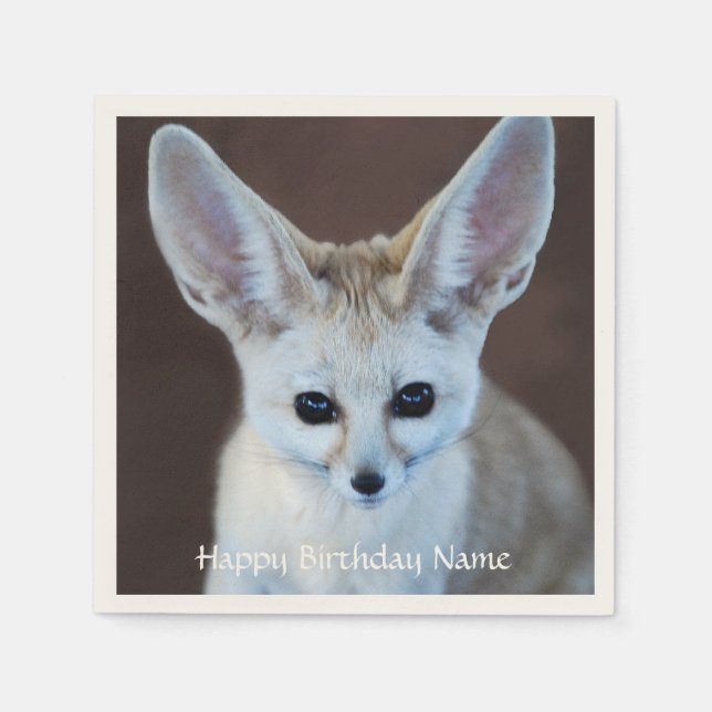 Worlds Cutest Fennec Fox Napkin (Front)