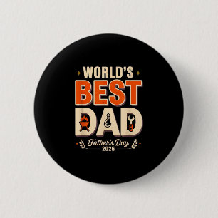 Worlds dad grill master funny bbq humour fathers 2 inch round button