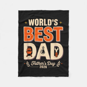 Worlds dad grill master funny bbq humour fathers fleece blanket