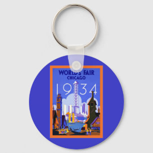 World's Fair Chicago 1934 ~ Vintage Travel Keychain
