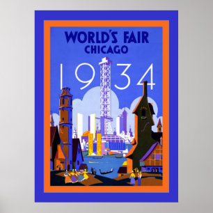World's Fair Chicago 1934 ~ Vintage Travel Poster