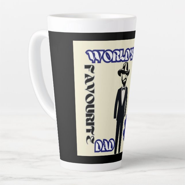 World's Favourite Dad #1 Latte Mug (Left Angle)