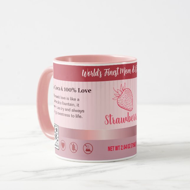 World's Finest Mom & Strawberry Chocolate Coffee Mug (Front Left)