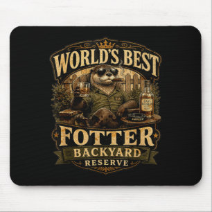Worlds fotter funny otter backyard dad pun mouse pad