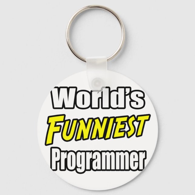 World's Funniest Programmer Keychain (Front)