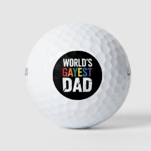 World's Gayest Dad LGBTQ Gay Pride Ally Rainbow Golf Balls