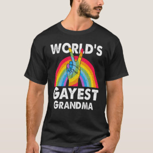 Worlds Gayest Grandma Proud Trans Pride Month Rain T-Shirt