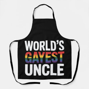 World's Gayest Uncle LGBTQ Gay Pride Ally Rainbow Apron
