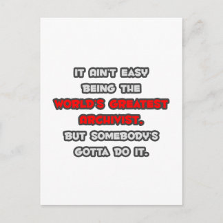 World's Greatest Archivist Joke Postcard