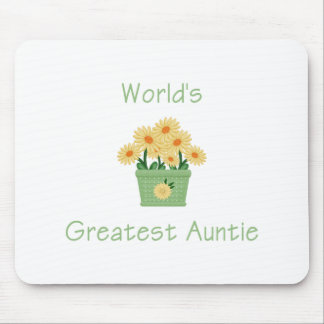 World's Greatest Auntie (flower) Mouse Pad
