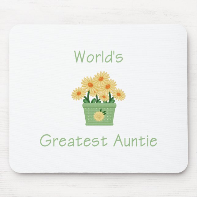 World's Greatest Auntie (flower) Mouse Pad (Front)