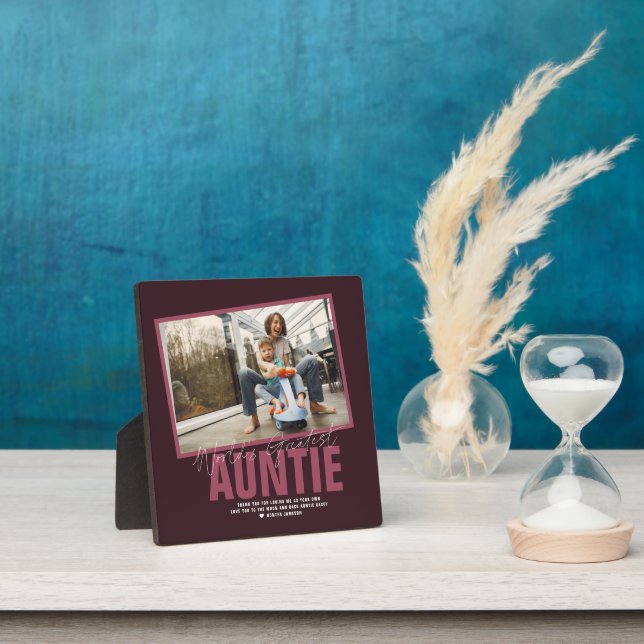 World's Greatest Auntie | Modern Photo Plaque (Insitu)