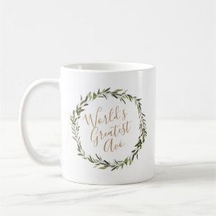 World's Greatest Avó   Olive Leaf Wreath Coffee Mug