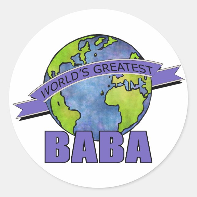 World's Greatest Baba Classic Round Sticker (Front)