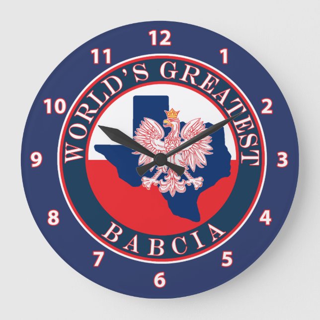 World's Greatest Babcia Large Clock (Front)