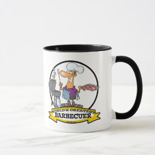 WORLDS GREATEST BARBECUER MEN CARTOON MUG