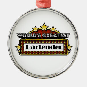World's Greatest Bartender Metal Ornament