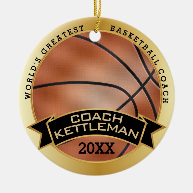 World's Greatest Basketball Coach  / Player Ceramic Ornament (Front)