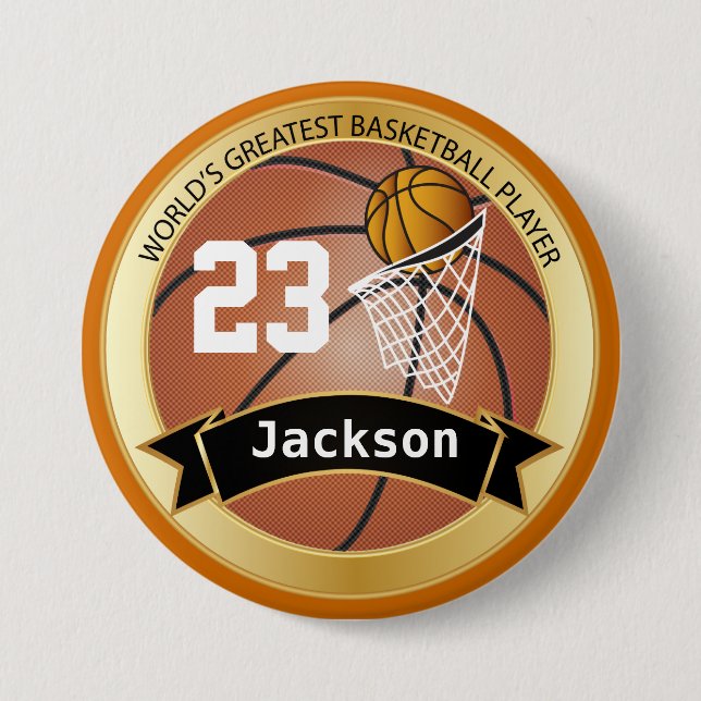 World's Greatest Basketball Player 3 Inch Round Button (Front)