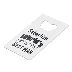 Worlds Greatest Best Man Personalized Credit Card Bottle Opener
