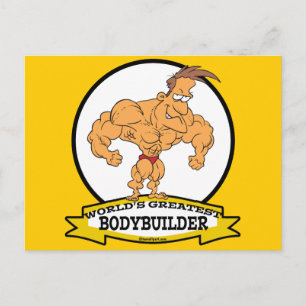WORLDS GREATEST BODYBUILDER MEN CARTOON POSTCARD