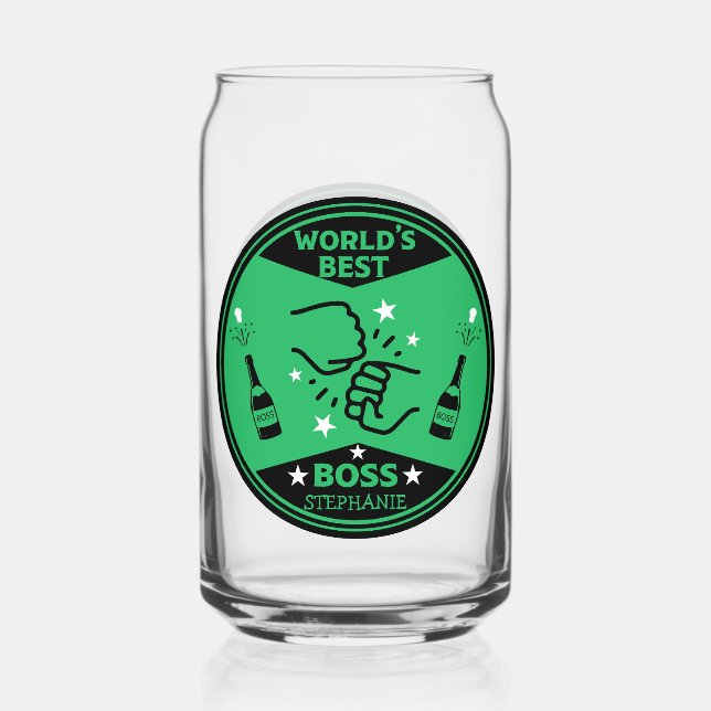 World's Greatest Boss Can Glass (Front)